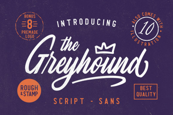 The Greyhound Family Font for Handmade Labels